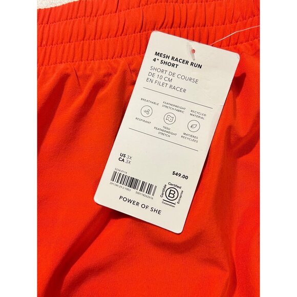 Athleta Mesh Racer Run Mid Rise 4" Shorts NWT 3X PLus - Picture 6 of 6